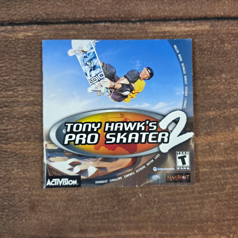 Activision Tony Hawk's Pro Skater 2 Video Game Insert OS Blue Excellent Vintage